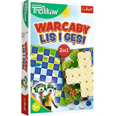 Gra Planszowa 2w1 Warcaby / Lis i Gęsi - Rodzina Treflików 02301 Trefl