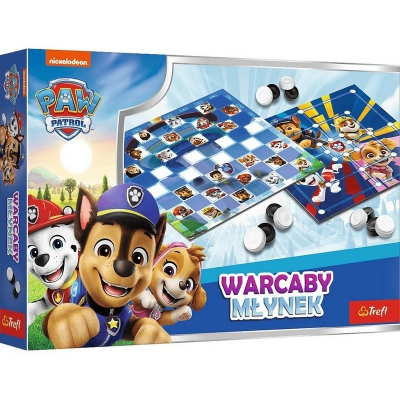 Gra planszowa Warcaby i Młynek, Paw Patrol 02798 Trefl