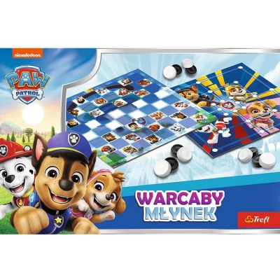 Gra planszowa Warcaby i Młynek, Paw Patrol 02798 Trefl