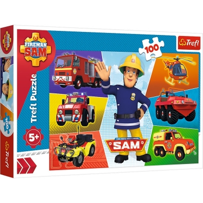 Puzzle 100 elementów - Pojazdy Strażaka Sama 16354 TREFL