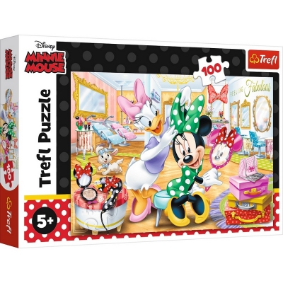 Puzzle 100 elementów - Minnie w salonie kosmetycznym 16387 / TREFL