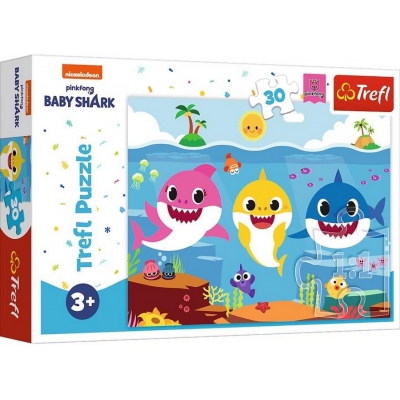 Puzzle 30 elementów Baby Shark Podwodny świat rekinów 18284 Trefl