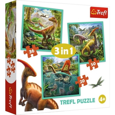 Puzzle 3w1 - Niezwykły Świat Dinozaurów 34837 TREFL