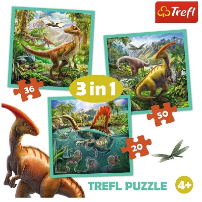 Puzzle 3w1 - Niezwykły Świat Dinozaurów 34837 TREFL