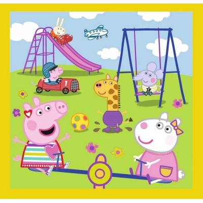 Puzzle 3w1 Wesoły dzień Peppy 34849 Trefl