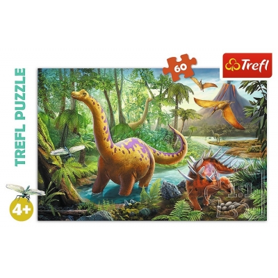 Puzzle 60 elementów - Wędrówka Dinozaurów 17319 / TREFL