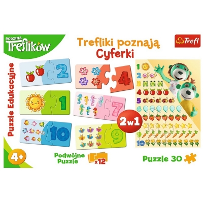 Puzzle Edukacyjne Trefliki Poznają Cyferki 15554 / TREFL