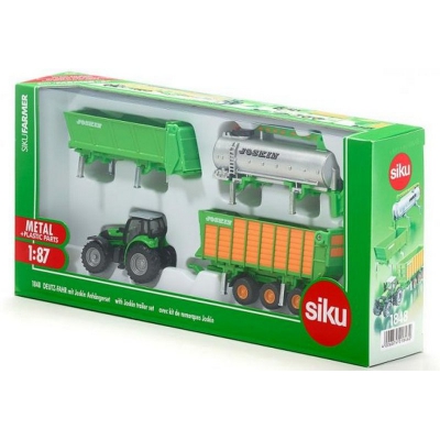 Siku Super Traktor z naczepą, przyczepą i cysterną S1848