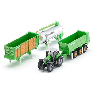 Siku Super Traktor z naczepą, przyczepą i cysterną S1848