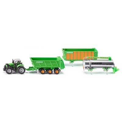 Siku Super Traktor z naczepą, przyczepą i cysterną S1848