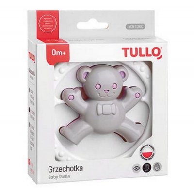 Grzechotka Miś Szaro-Różowy 163 Tullo
