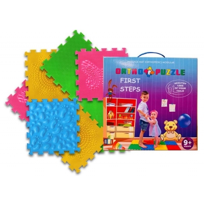 Mata do Masażu Ortopedyczna Modułowa „ORTHO PUZZLE” MIX "Pierwsze kroki" Wader-Polesie