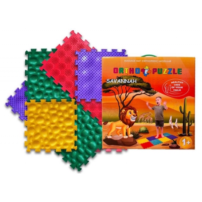 Mata do masażu (ortopedyczna) modułowa ORTHO PUZZLE MIX Sawanna / Wader-Polesie