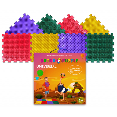 Mata Do Masażu Ortopedyczna Modułowa „ORTHO PUZZLE” MIX "Jeżyki" Wader-Polesie