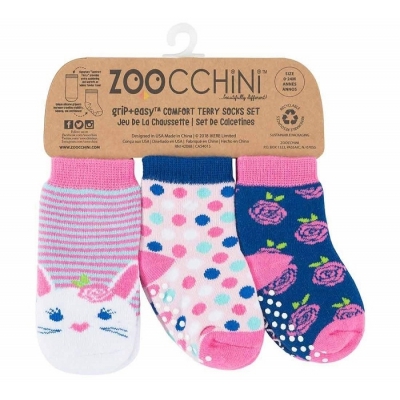 Zoocchini Skarpetki Antypoślizgowe 3 pary Królik 0-24m