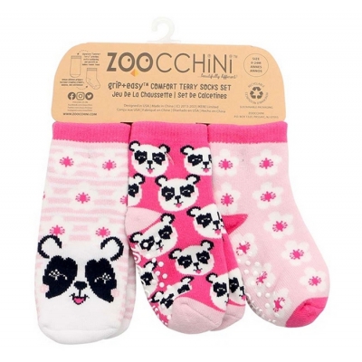 Zoocchini Skarpetki Antypoślizgowe 3 Pary Panda 0-24m